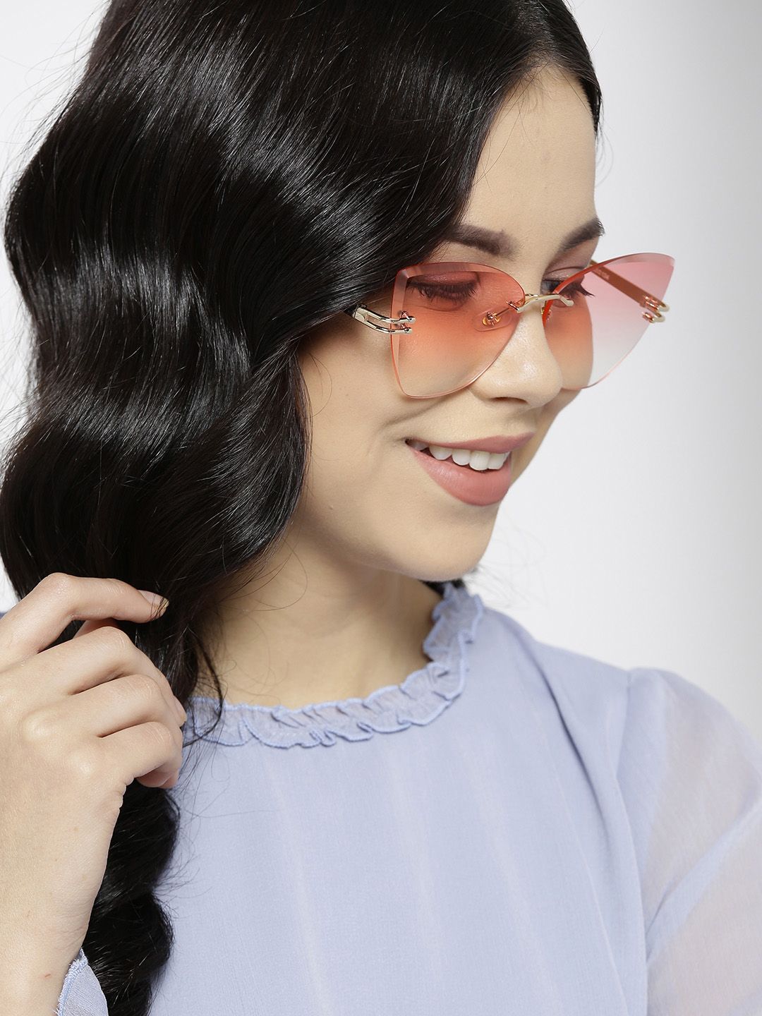 DressBerry Women Rimless Cateye Sunglasses MFB-PN-AE8224 Price in India