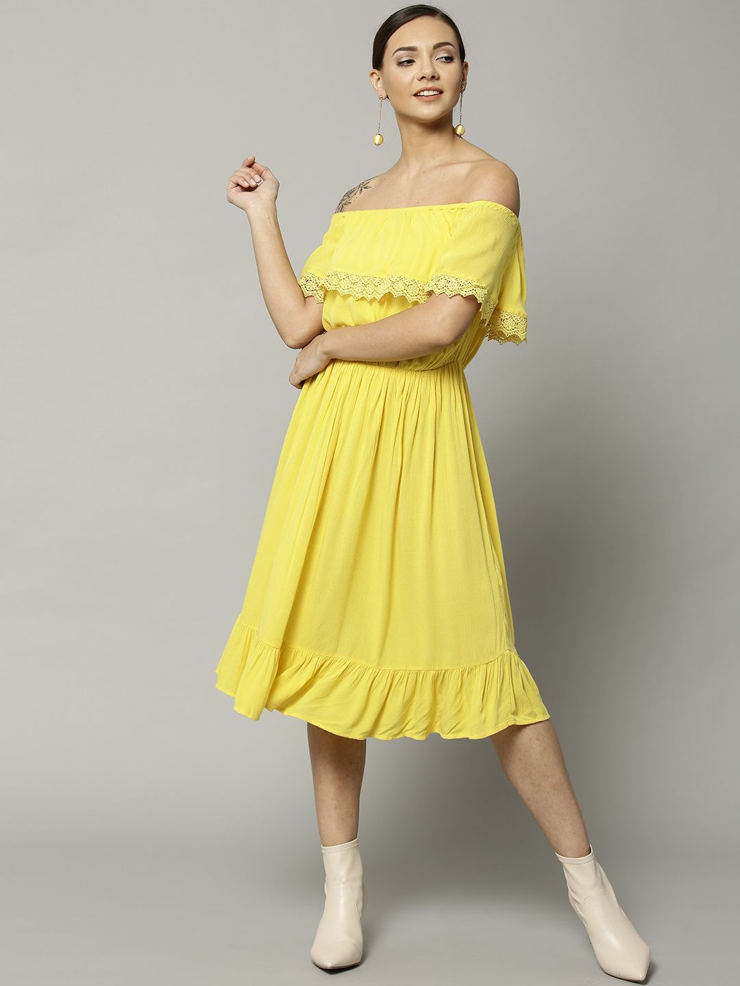 mark and spencer yellow dress