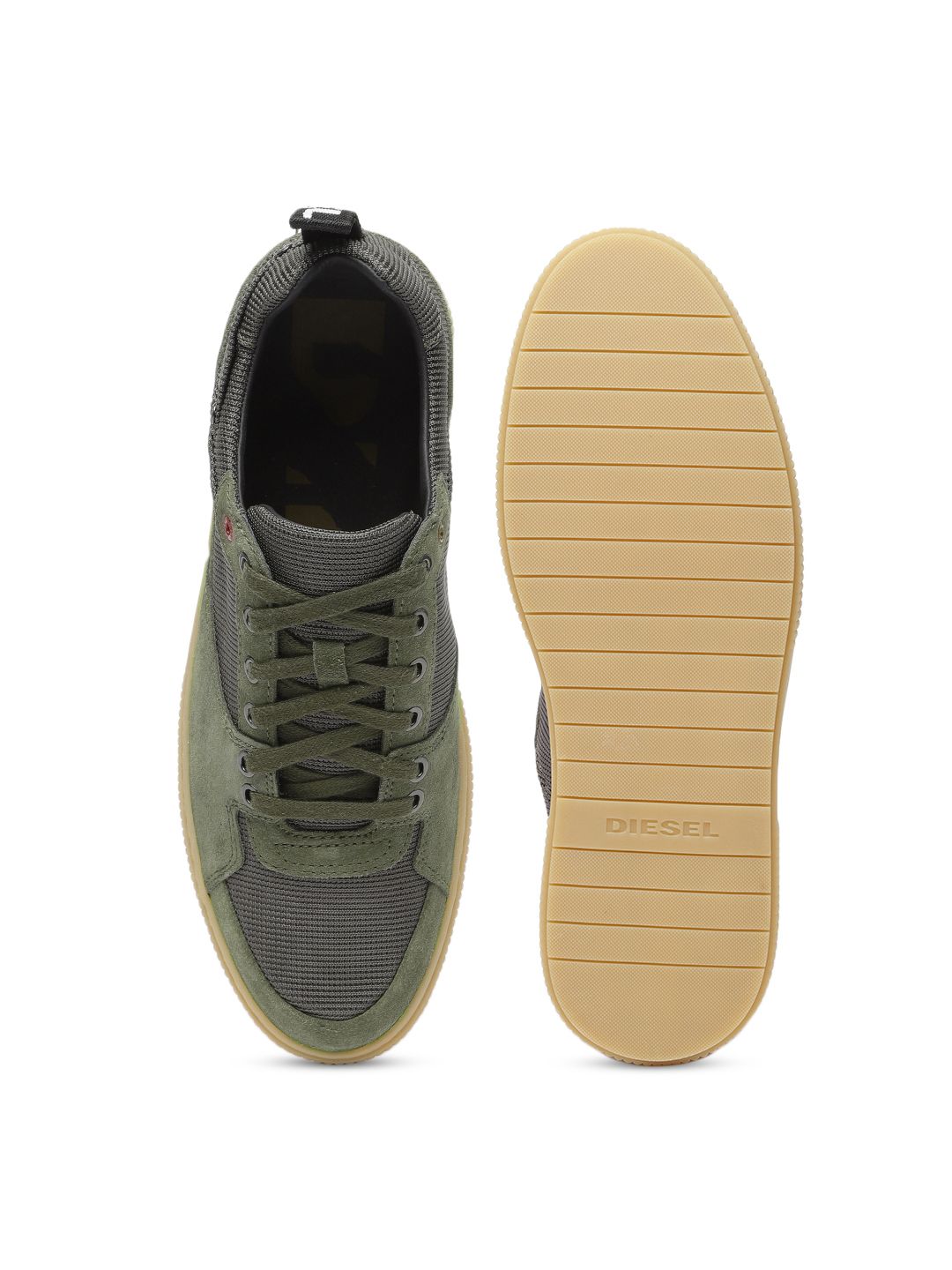 Buy DIESEL Men Olive Green DANNY LC Sneakers - Casual Shoes  display picture 3