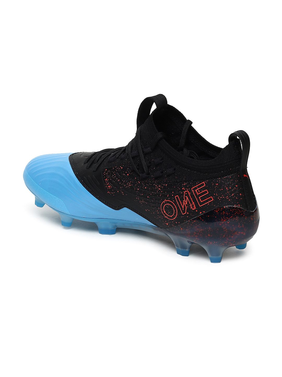 Buy Puma Men Black & Blue ONE 19.1 FG/AG Leather Football Shoes
