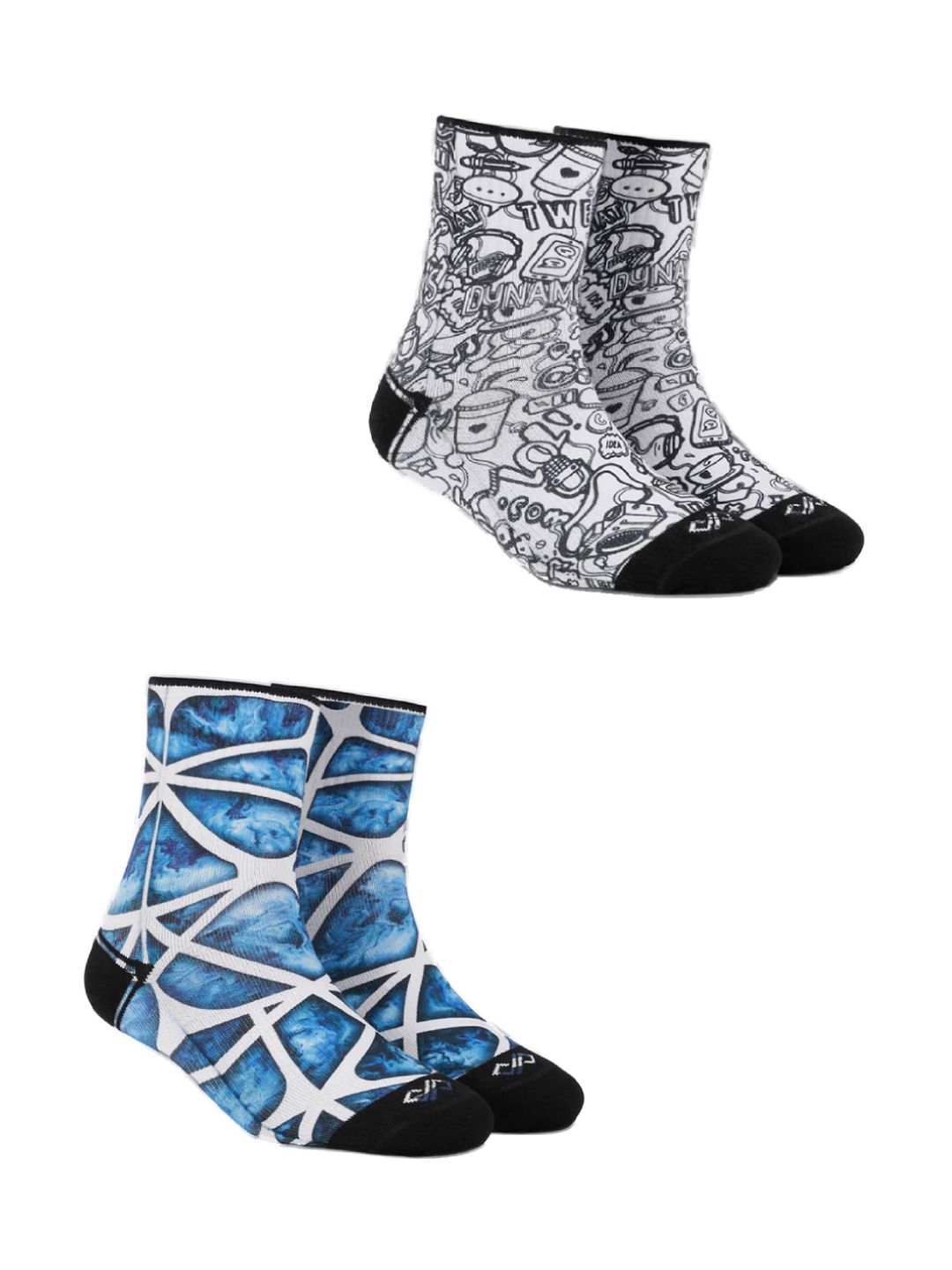 Dynamocks Unisex Pack of 2 Printed Above Ankle-Length Socks