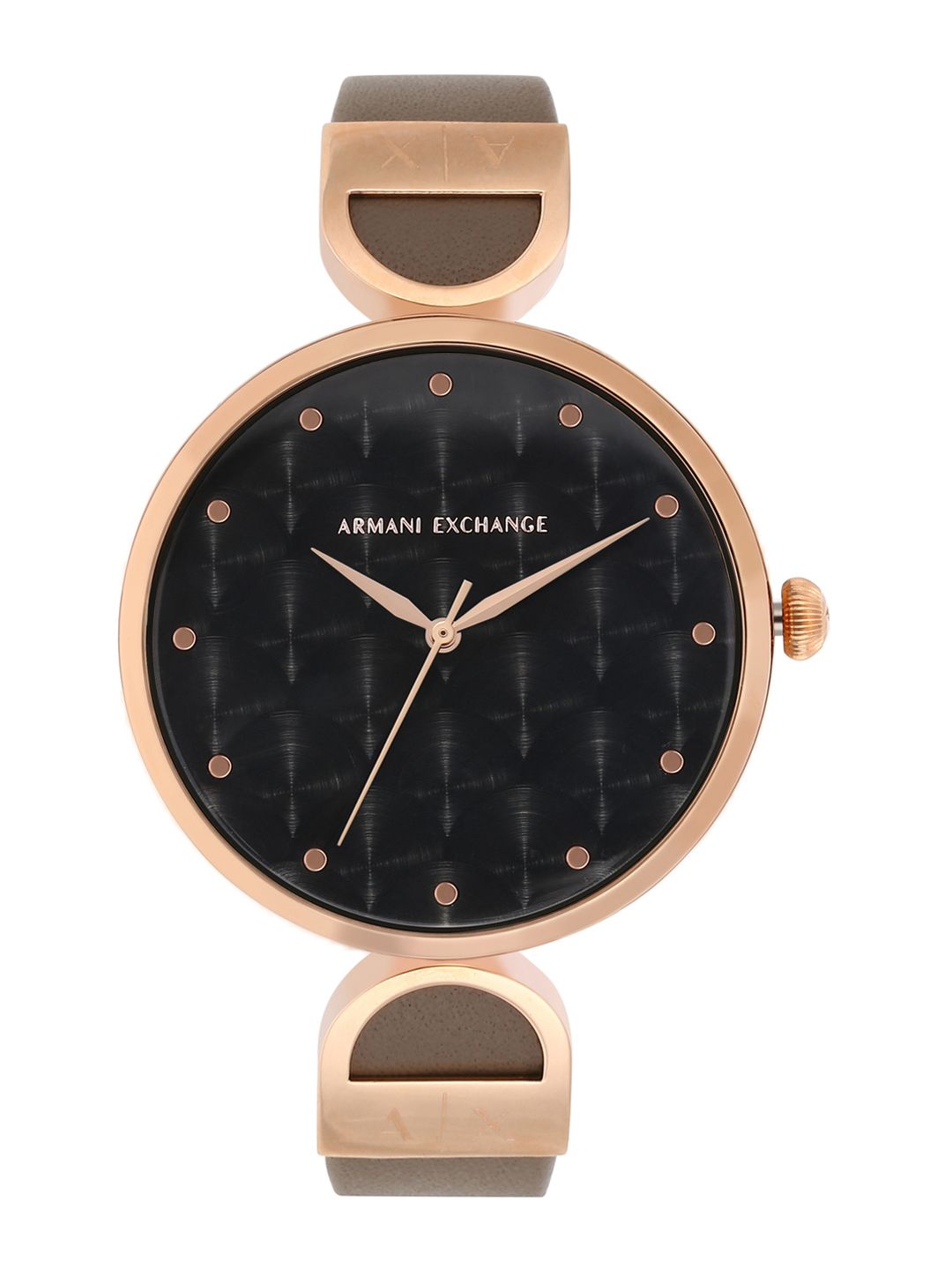 Armani Exchange Women Black Analogue Leather Watch AX5329 Price in India