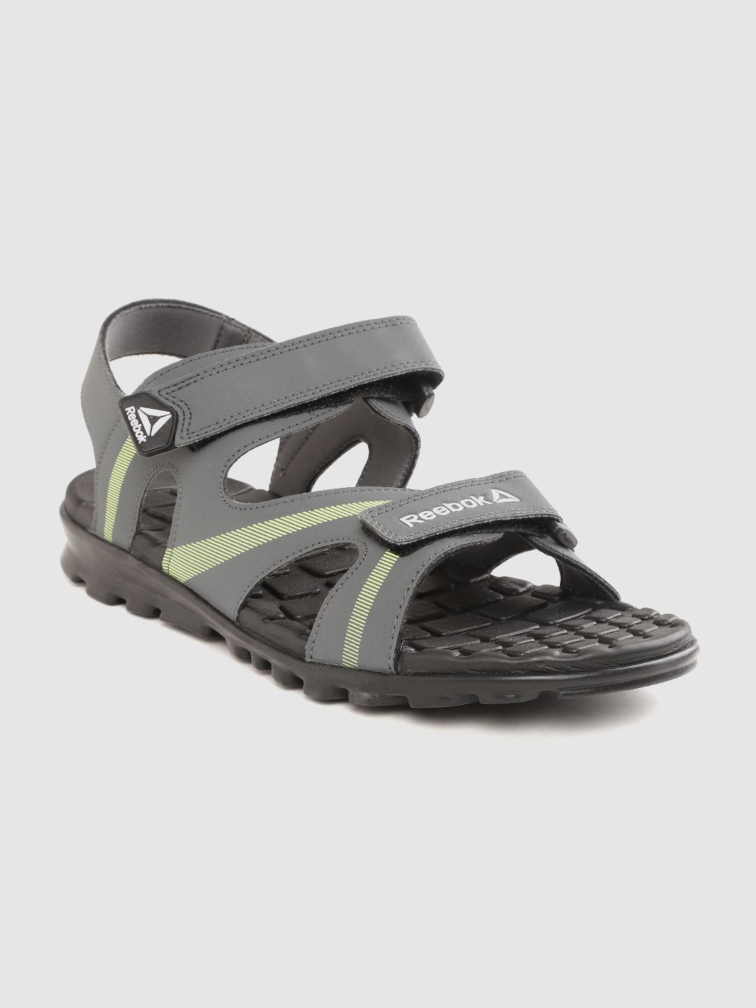 Reebok Men Grey & Lime Green Maze Flex Sports Sandals