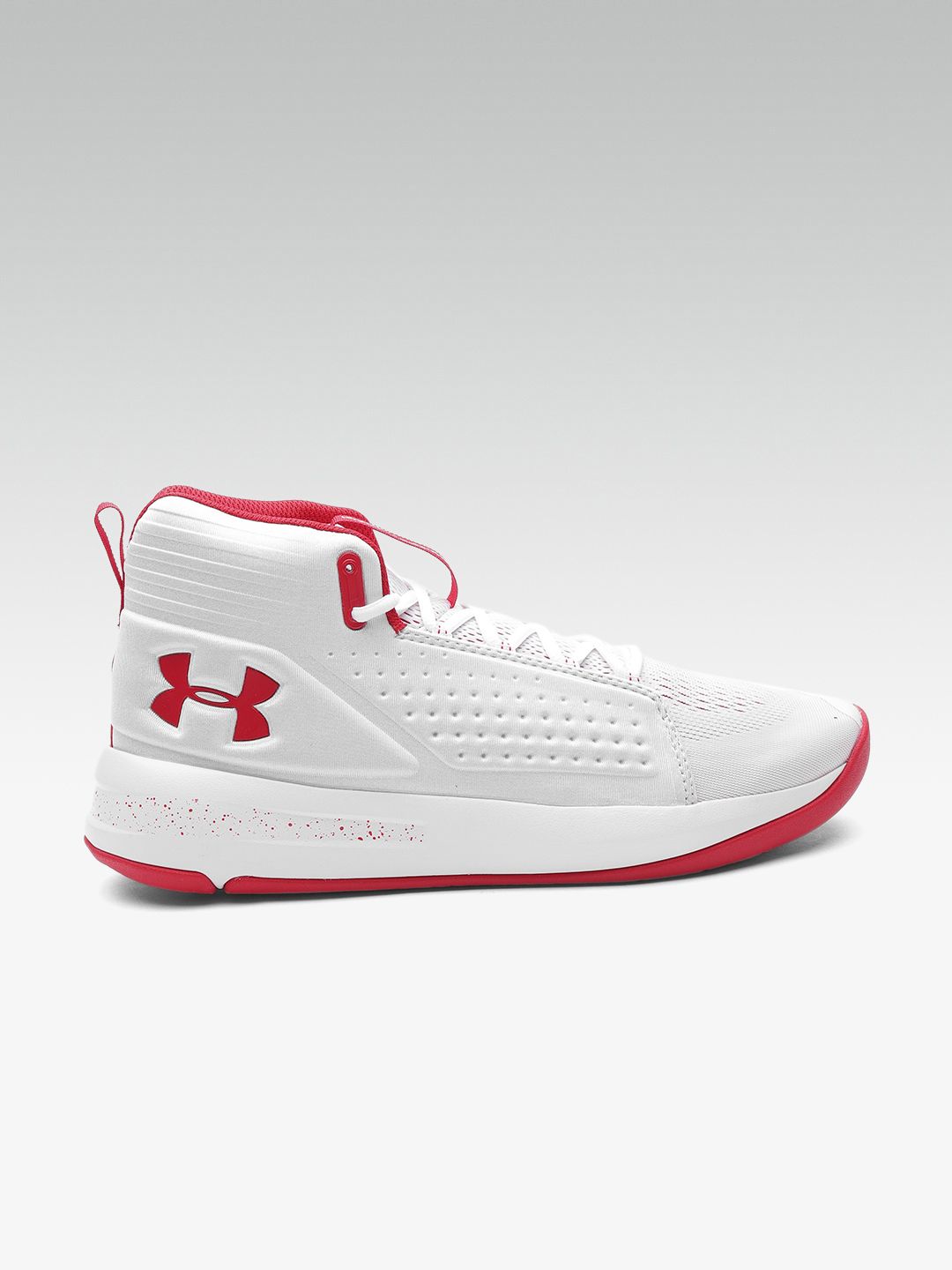 red and white under armour basketball shoes