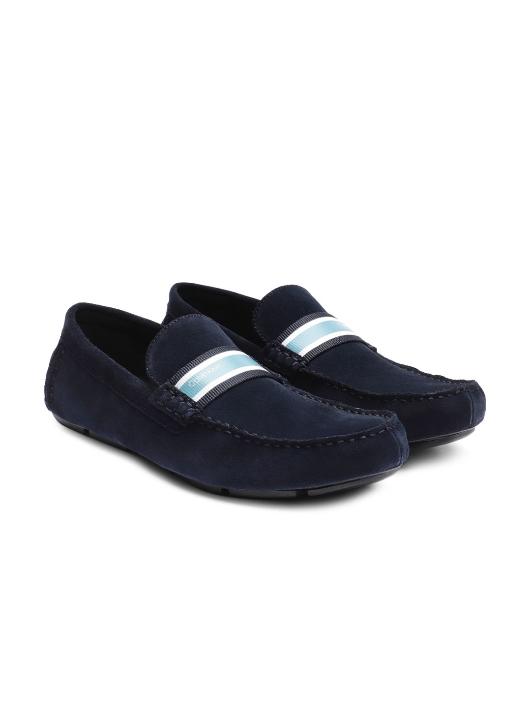 calvin klein blue dress shoes Calvin Klein Ferguson 34F0991-DYB Mens Blue Leather Plain Toe Oxfords main image 1