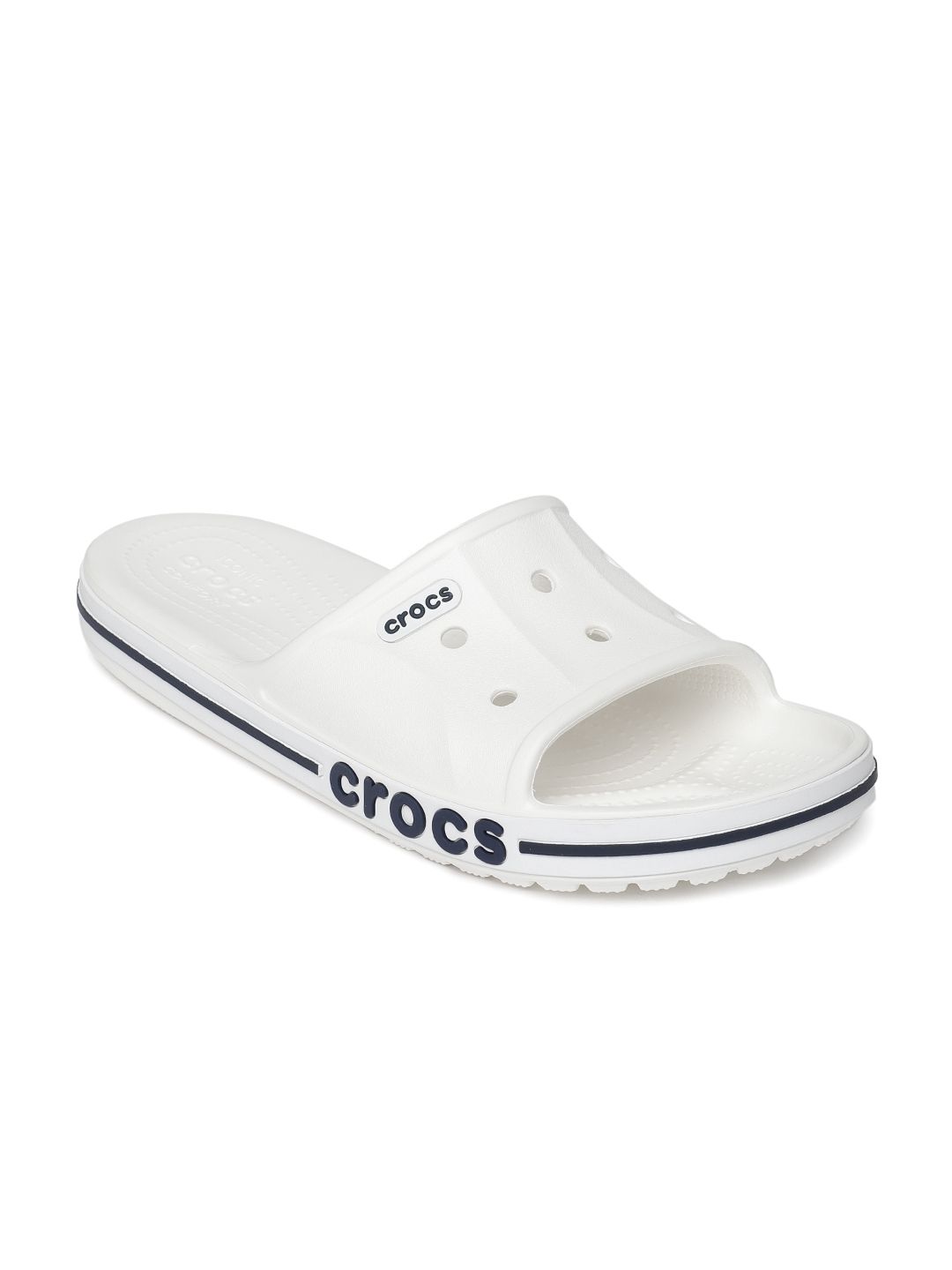 Crocs Unisex White Solid Sliders Price in India