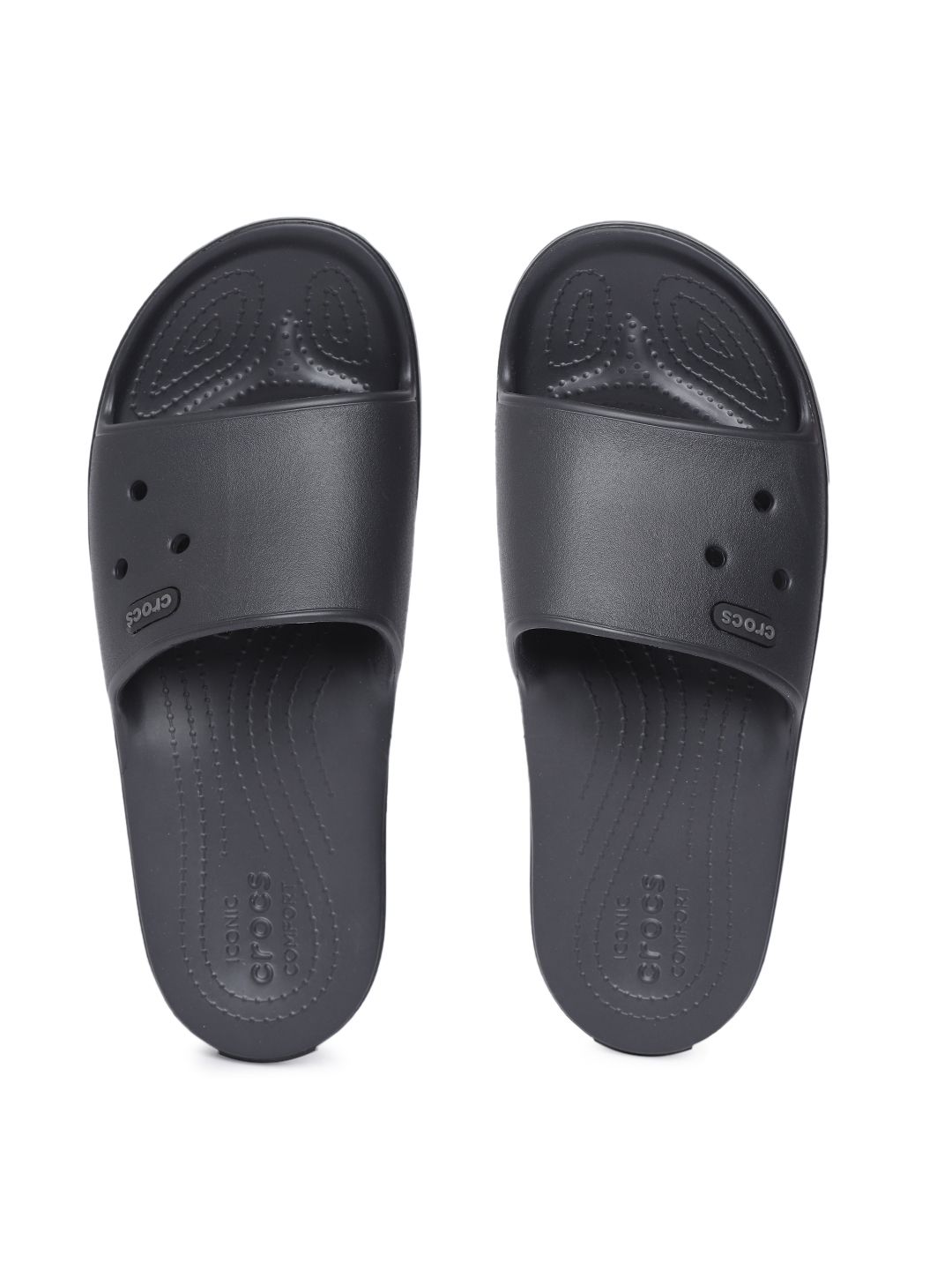 Crocs Unisex Black Solid Sliders Price in India