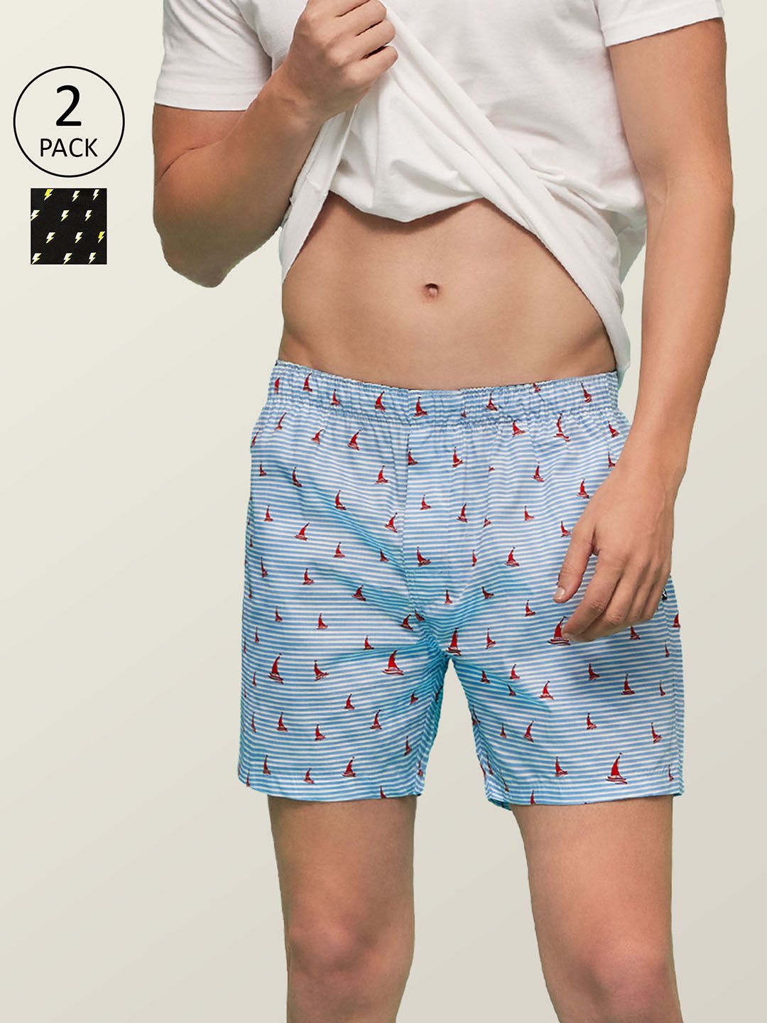 XYXX Men Pack of 2 Cotton Printed Inner Boxers