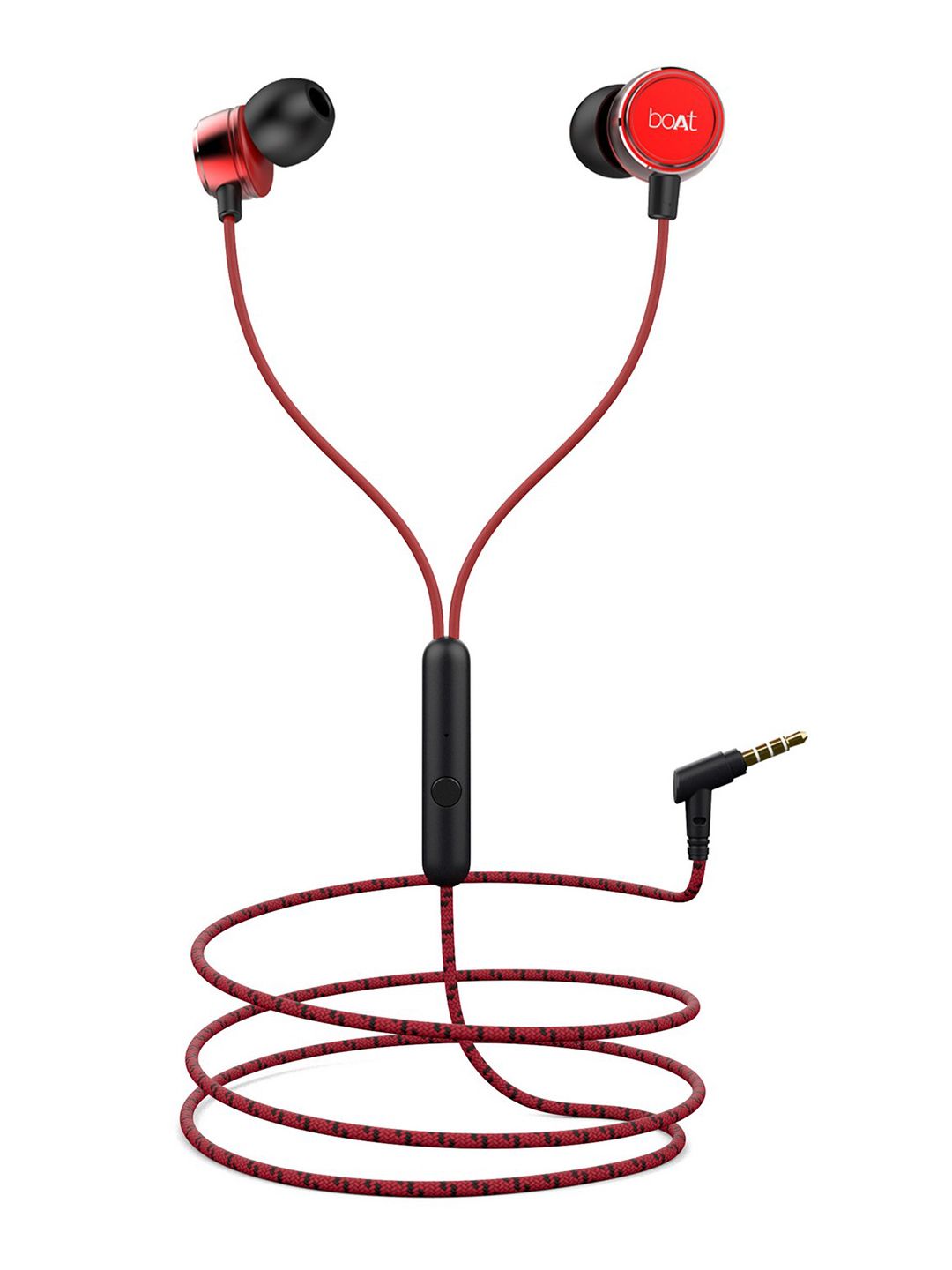 boAt BassHeads 172 Red Braided Wired Earphones with Enhanced Bass & Metal Finish Price in India