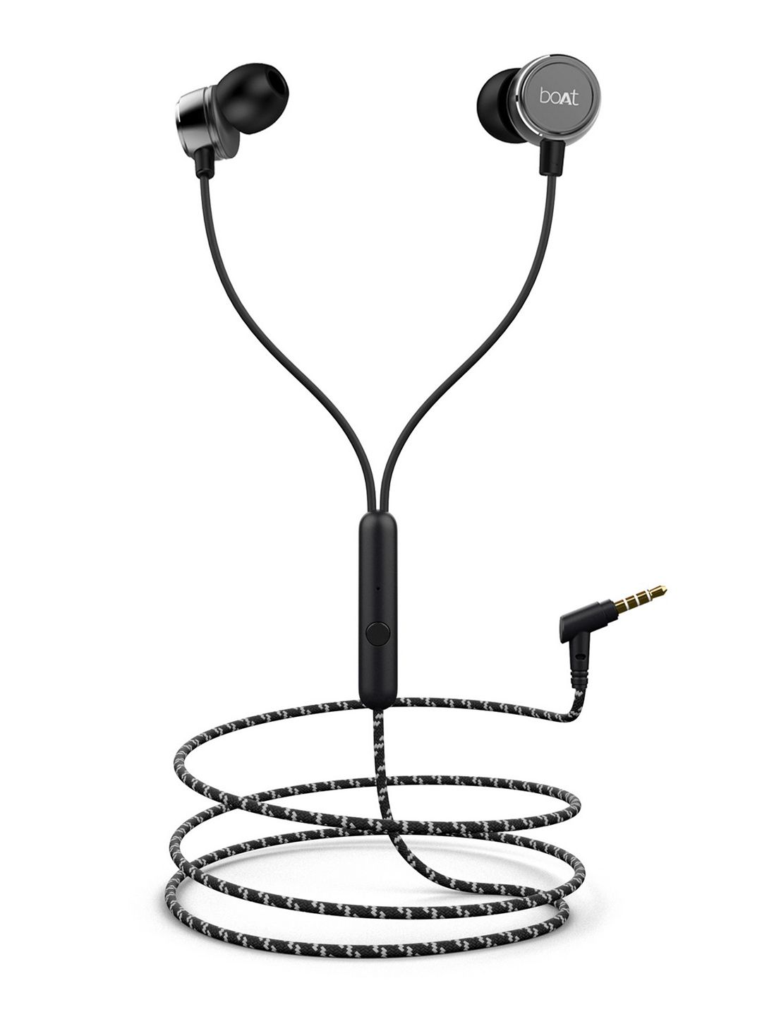 boAt BassHeads 172 Black Braided Wired Earphones with Enhanced Bass & Metal Finish Price in India