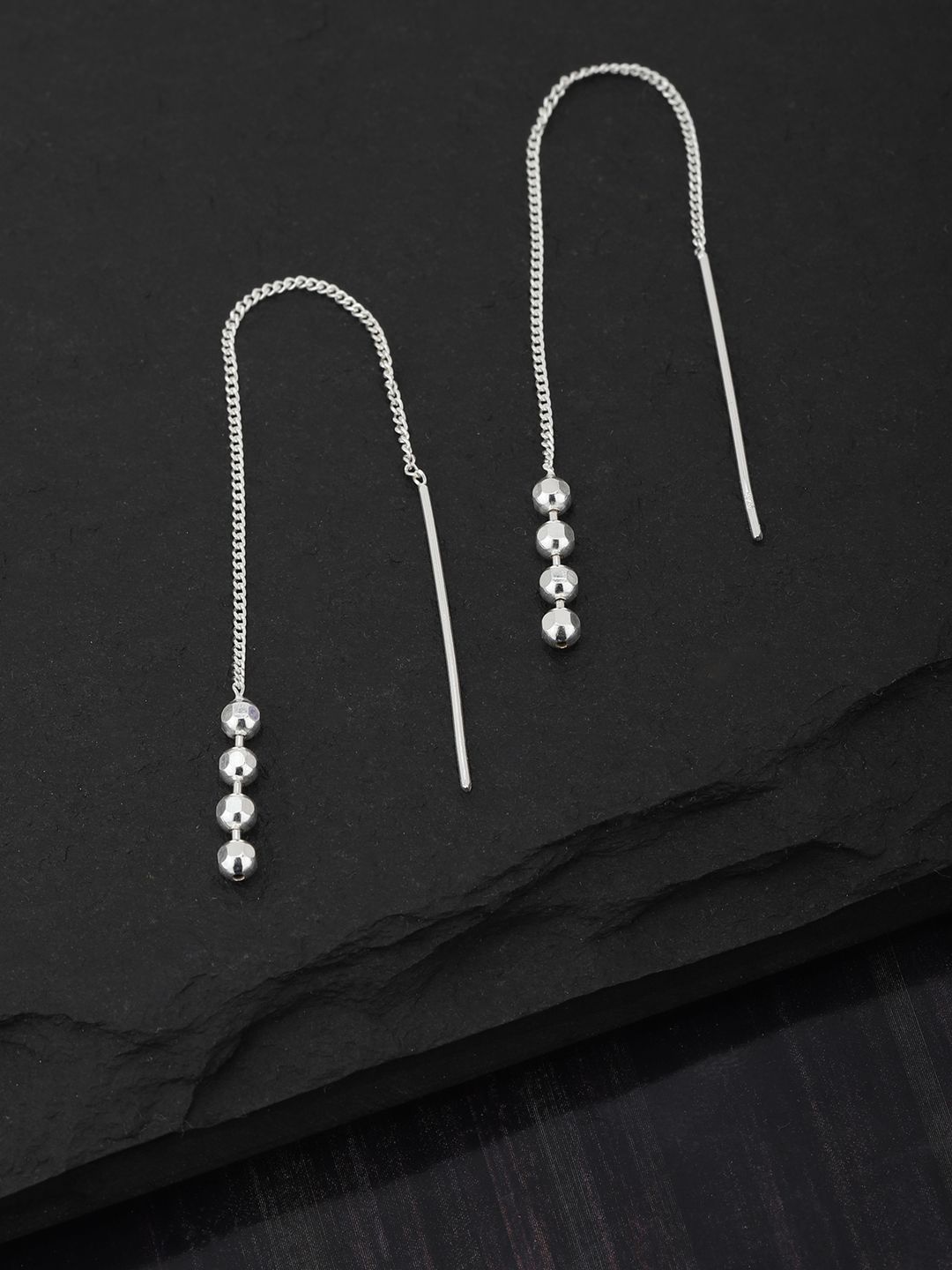 Carlton London 925 Sterling Silver Needle Drop Earrings Price in India