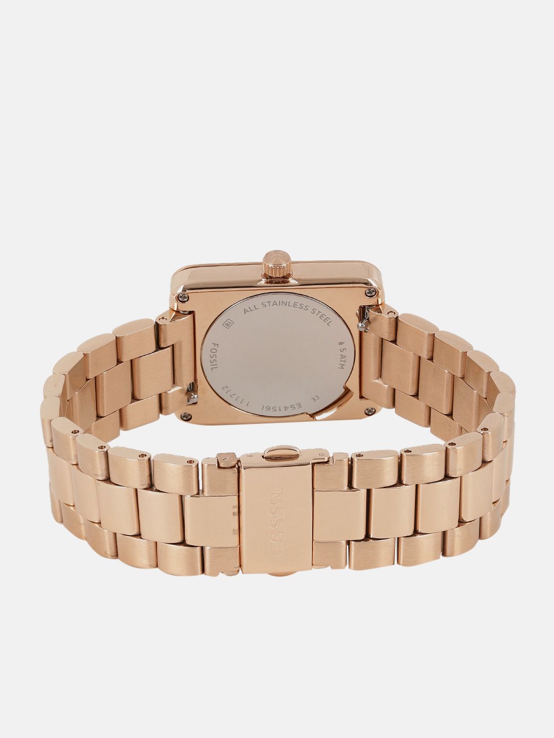 Fossil Rose Gold Square Watch ES4156 (Rose Gold) Fossil Atwater ES4156 Women Stainless Steel Analog Dial  main image 4