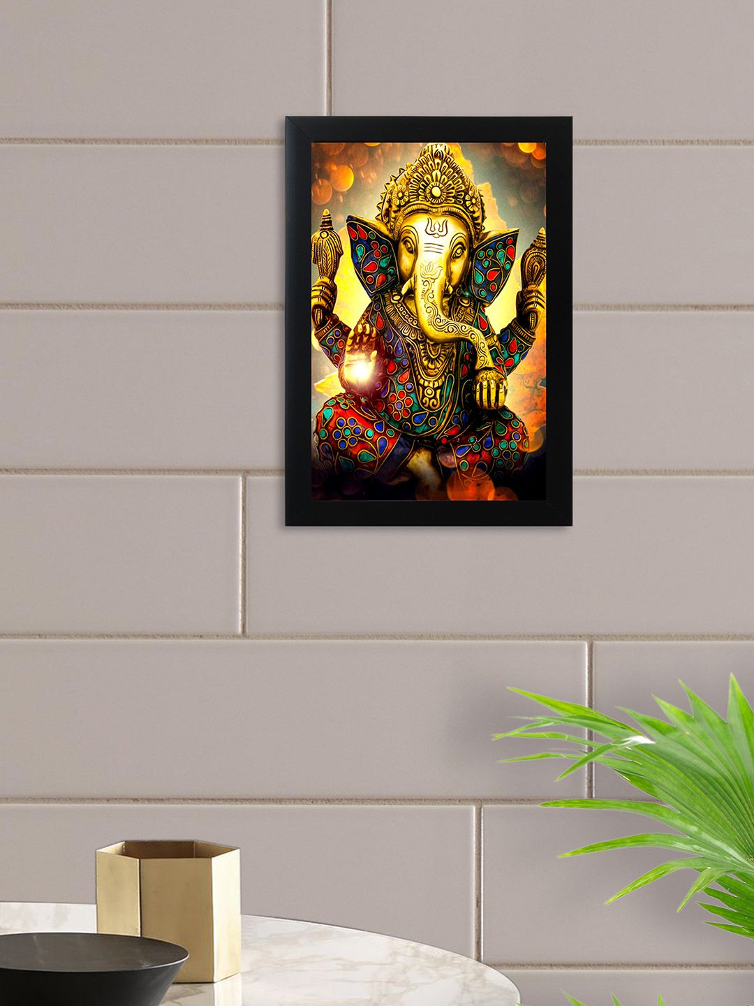 nest ART Multicoloured Synthetic Wood Ganesha Wall Art Price in India