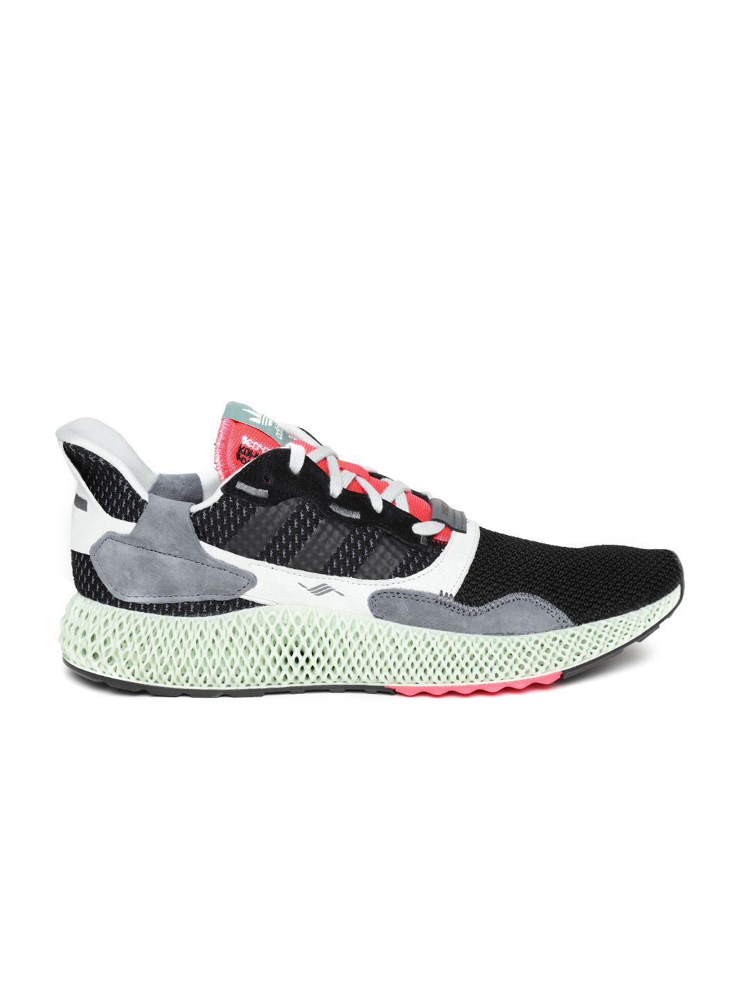 Buy ADIDAS Originals Men Black & Grey ZX 4000 4D Colourblocked