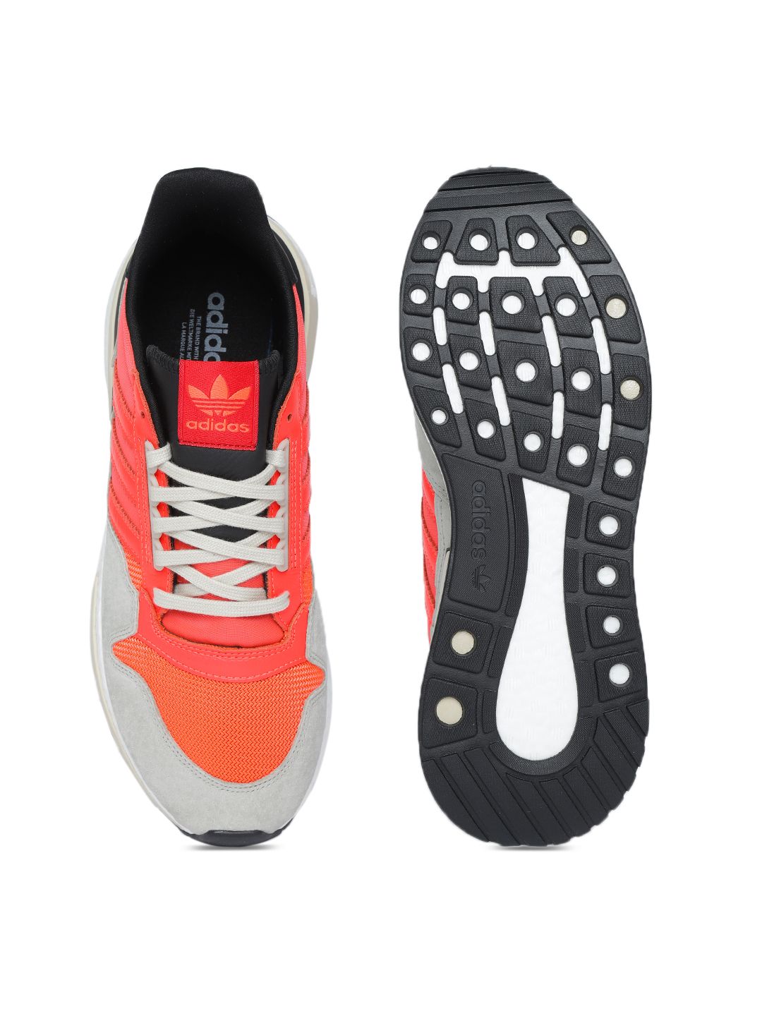 Buy ADIDAS Originals Men Coral Red & Grey Colourblocked ZX 500 RM