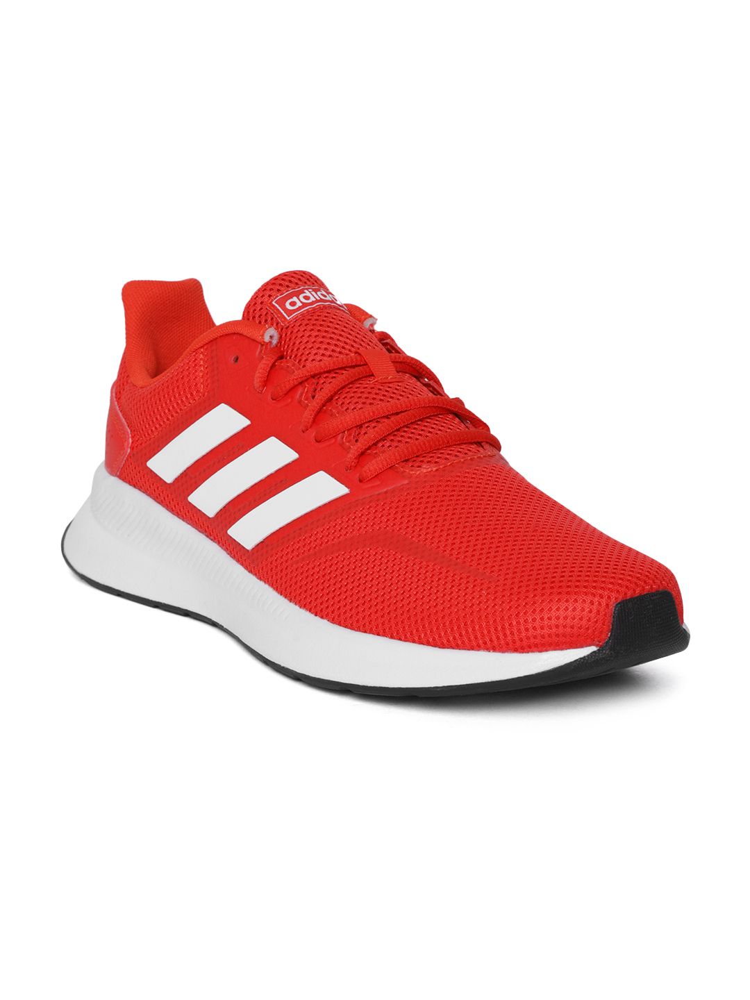 red colour running shoes