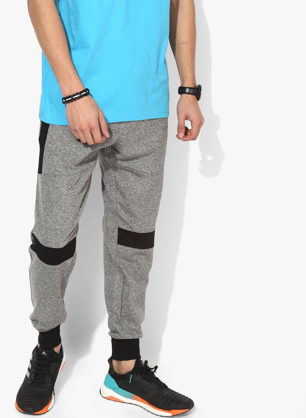 SKULT by Shahid Kapoor Grey Melange Slim Fit Joggers