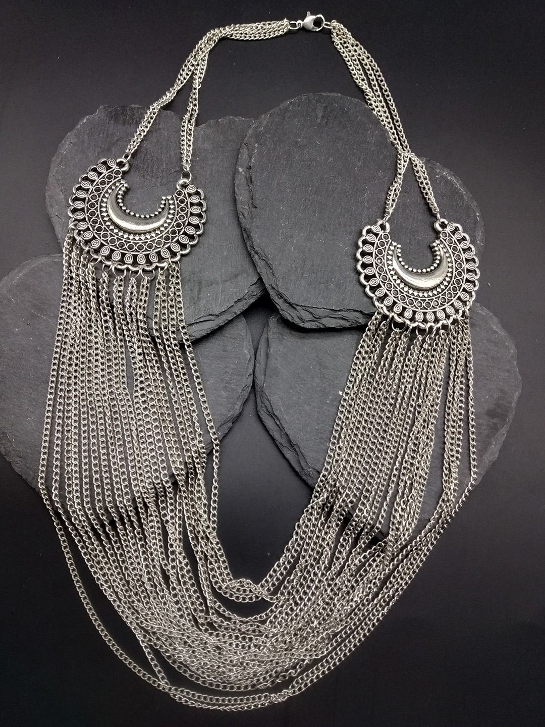 Fida Silver-Toned Alloy Handcrafted Necklace Price in India