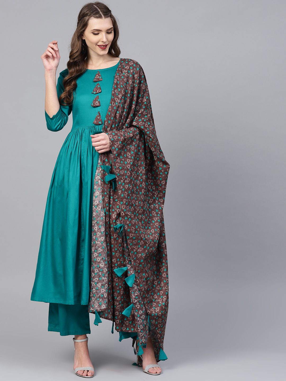 myntra kurtis palazzo set