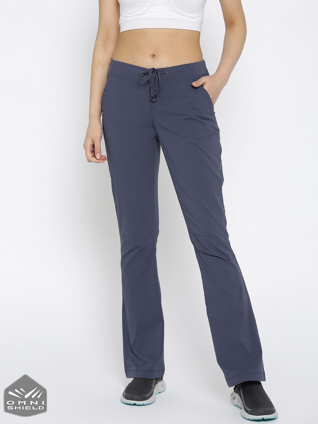 Columbia Women Navy Blue Anytime  Boot Cut Hiking Track Pants Price in India
