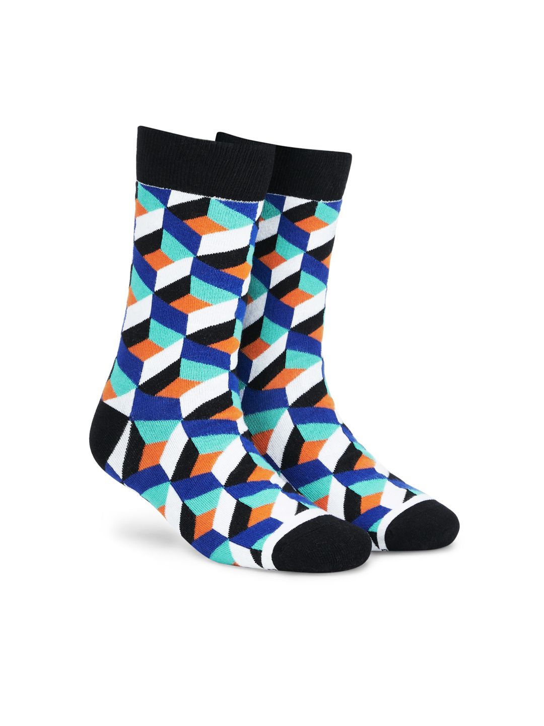 Dynamocks Unisex Multicoloured Printed Calf-Length Socks