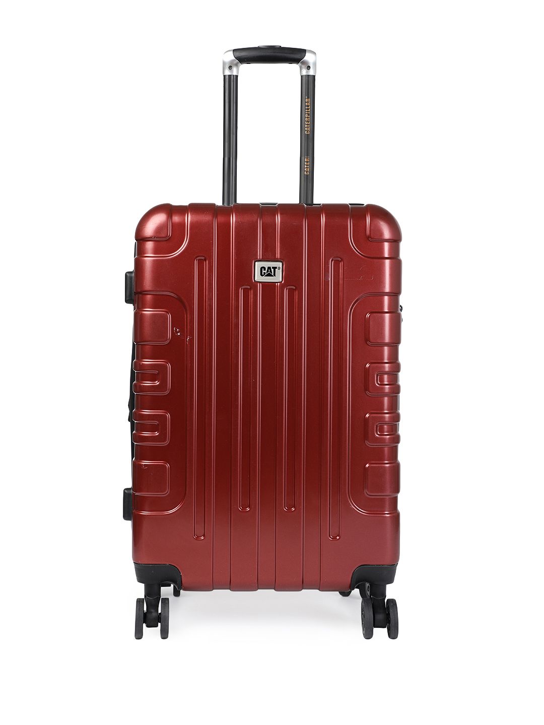 CAT Maroon Textured Cityscape 20" Cabin Trolley Suitcase Price in India