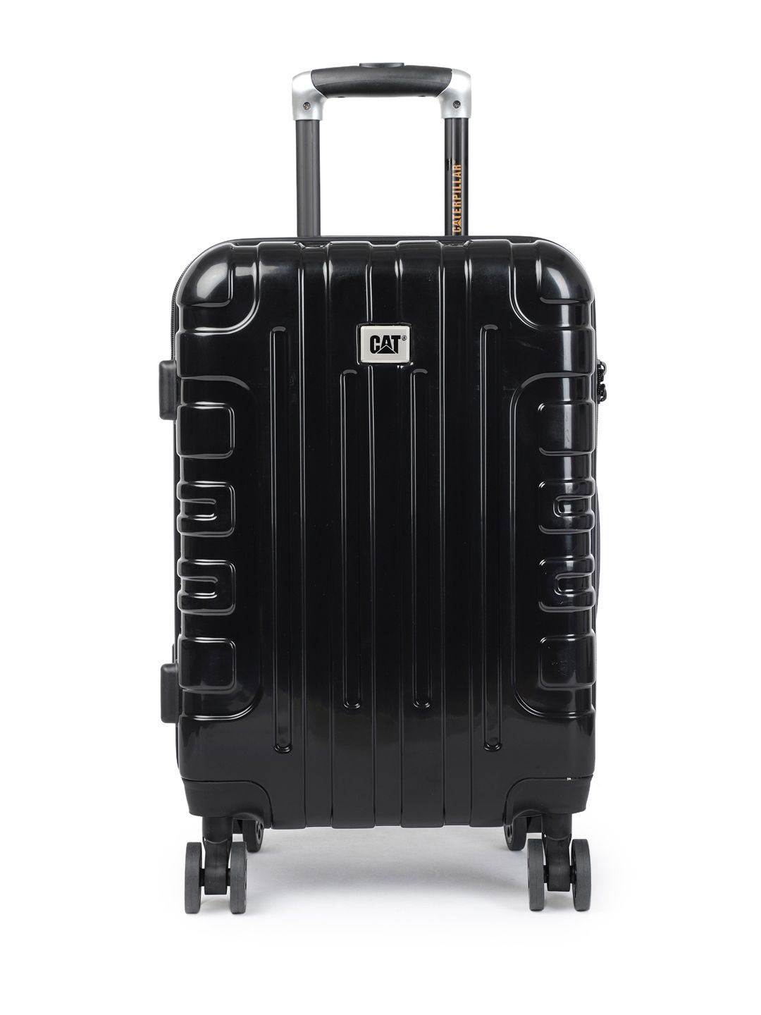 CAT Unisex Black Cityscape 20'' Cabin Trolley Suitcase Price in India