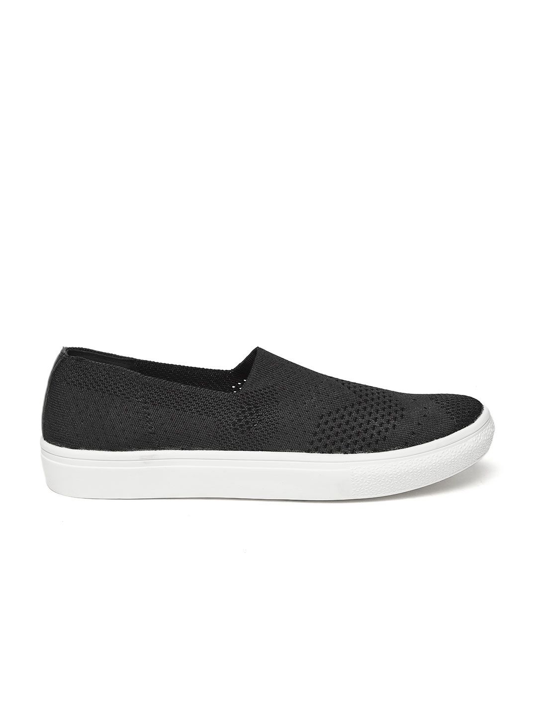 ether Women Black Woven Design Slip-On Sneakers Price in India