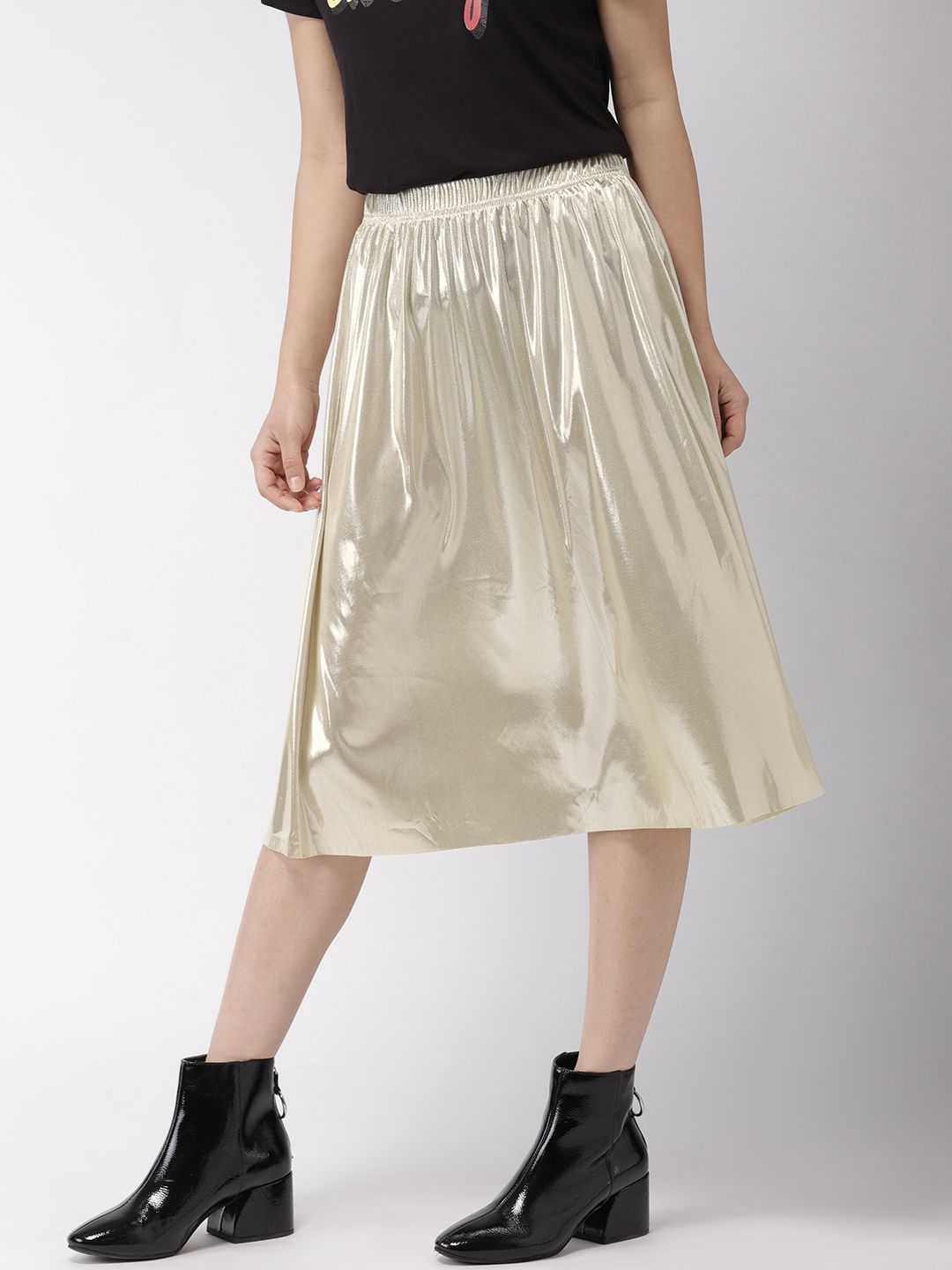 FOREVER 21 Women Kendall + Kylie Gold-Toned A-Line Skirt