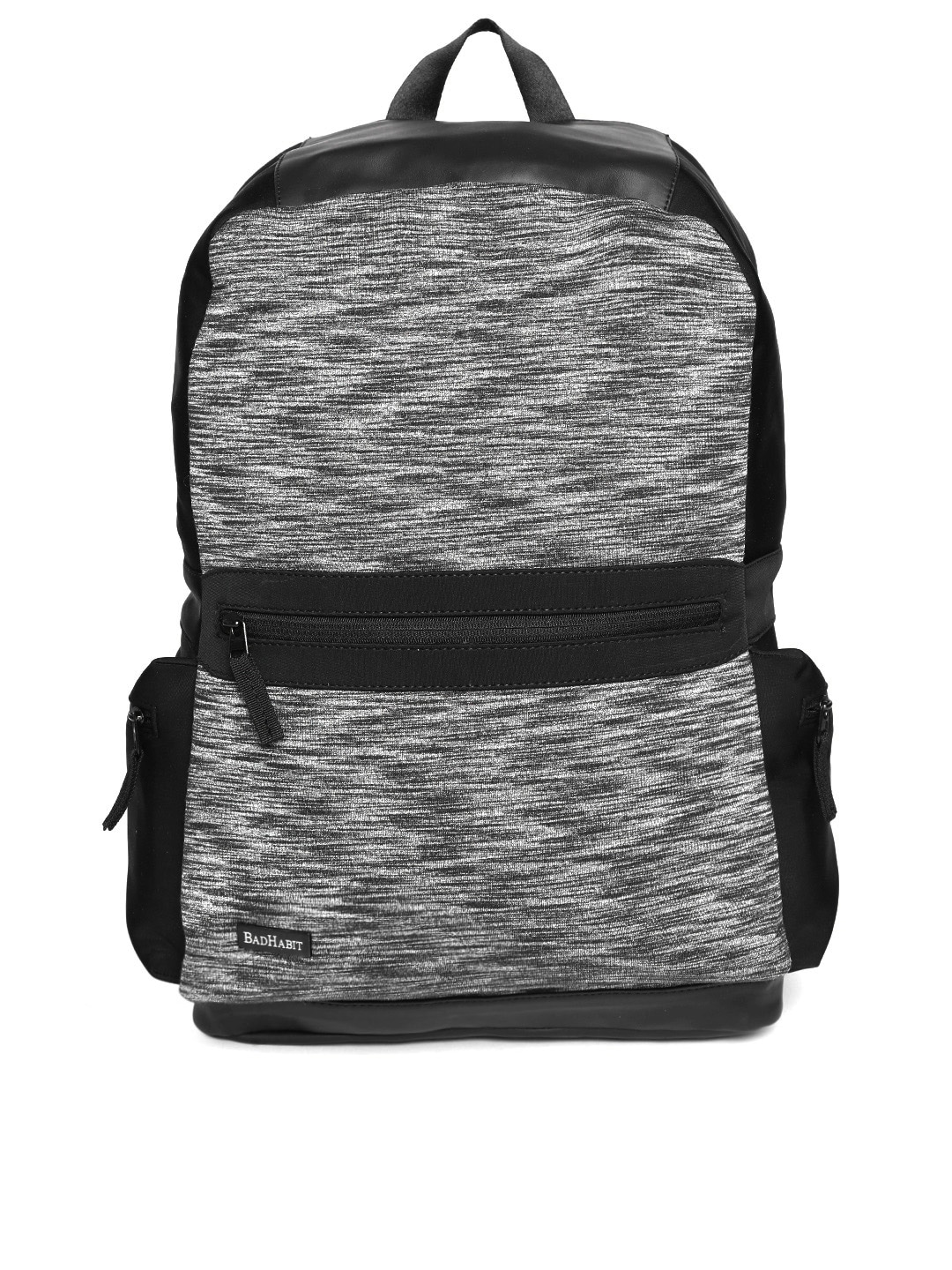 BAD HABIT Unisex Black & Grey Backpack Price in India