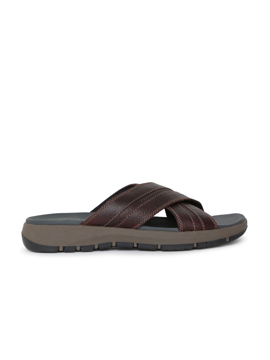 Clarks Brixby Cross Dark Brown Leather Sandals Clarks Brixby Cross 26131526 Mens Brown Leather Slip On  main image 4