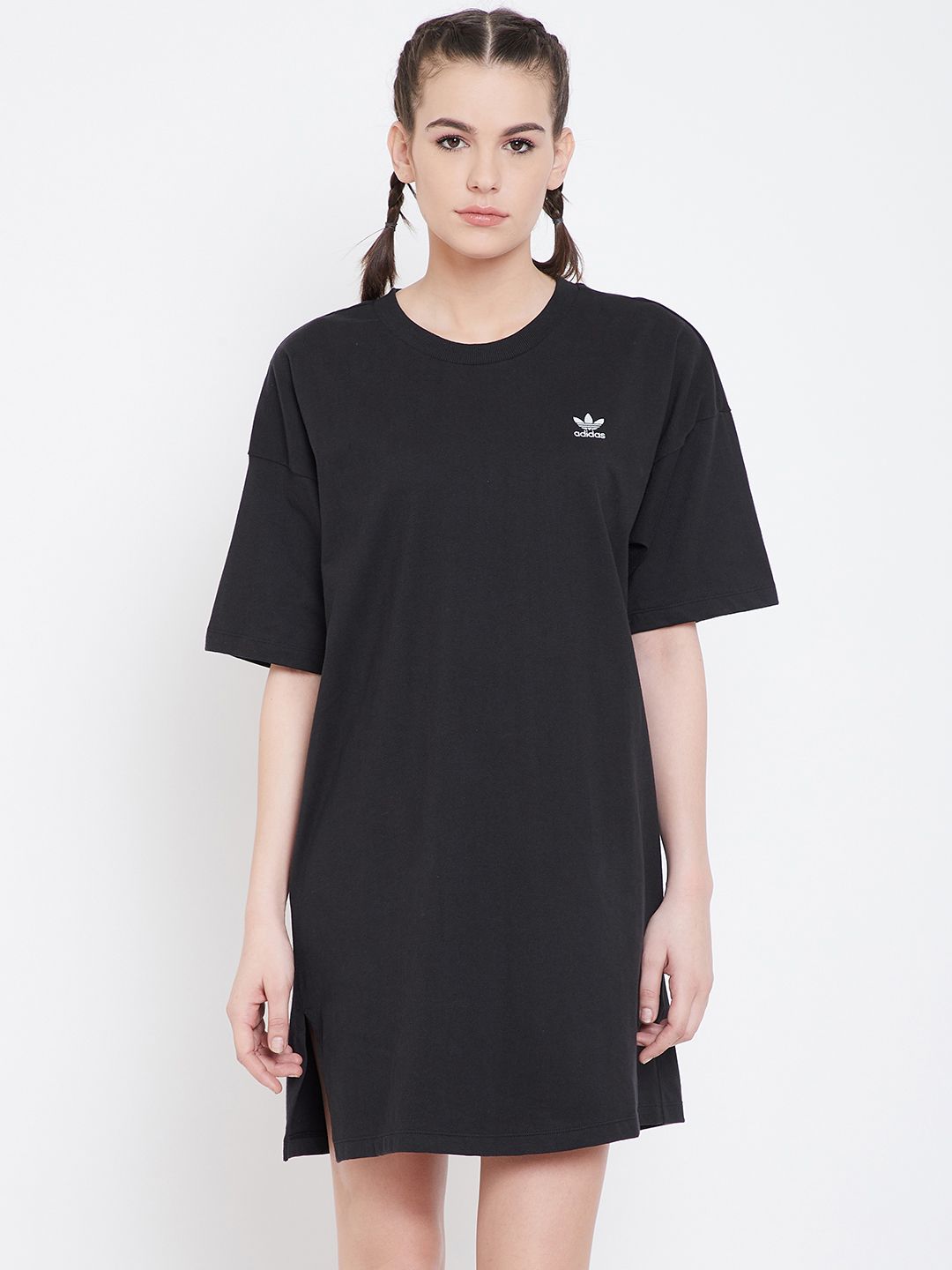 Buy ADIDAS Originals Women Black Printed Back Trefoil T-shirt Dress -  Dresses for Women 8871041 | Myntra