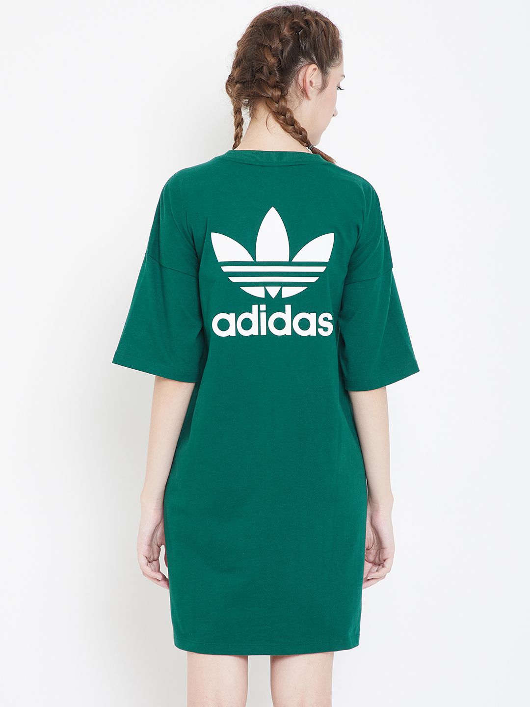Buy ADIDAS Originals Women Green Printed Back Trefoil T-shirt Dress -  Dresses for Women 8871053 | Myntra