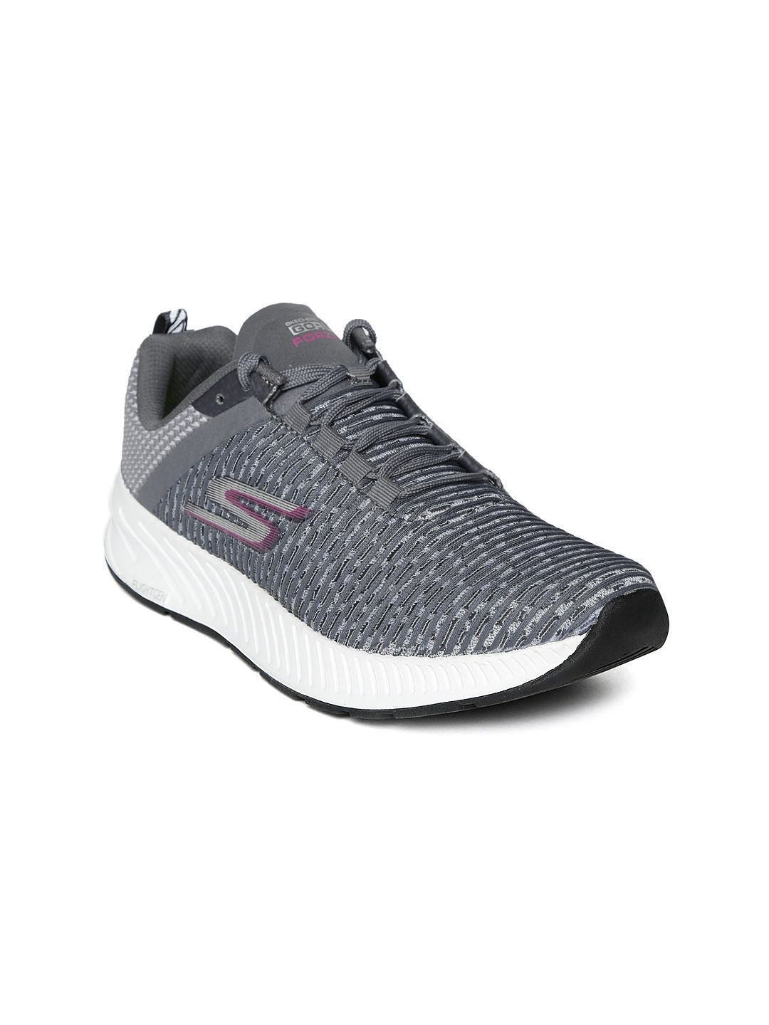 Skechers Women Grey Go Forza 3 Woven Design Running Shoes Price in India