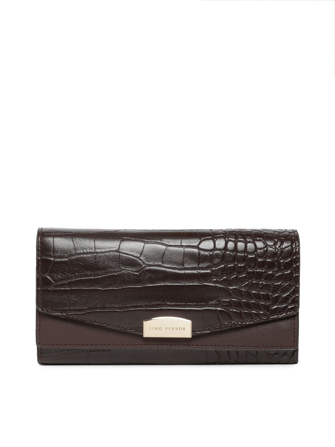 Lino Perros Women Brown Solid Two Fold Wallet Price in India