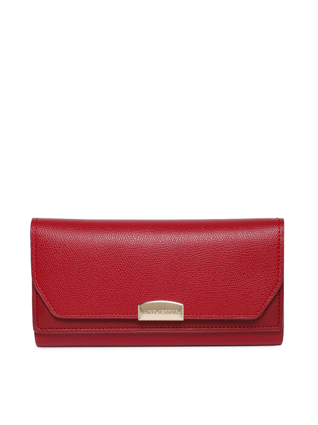 Lino Perros Women Red Solid Three Fold Wallet Price in India