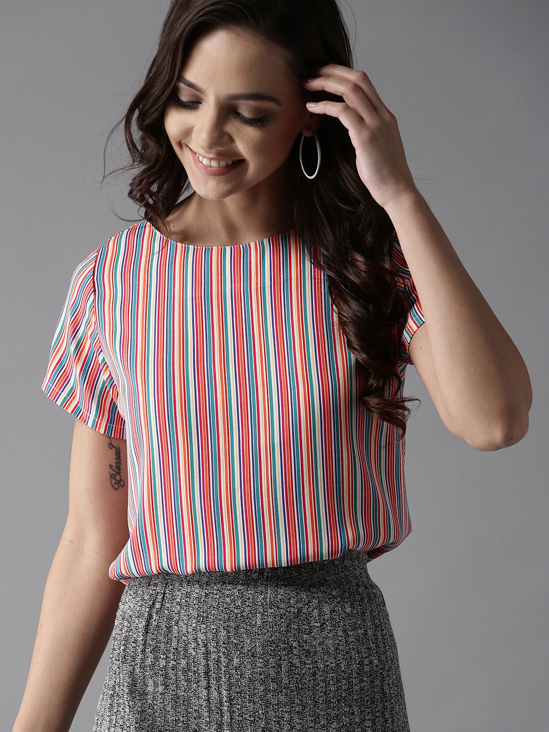 HERE&NOW Candy Store Multi-Toned Striped Top