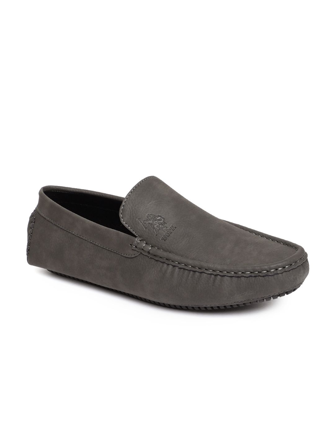 U.S. Polo Assn. Men Grey Solid Driving Shoes