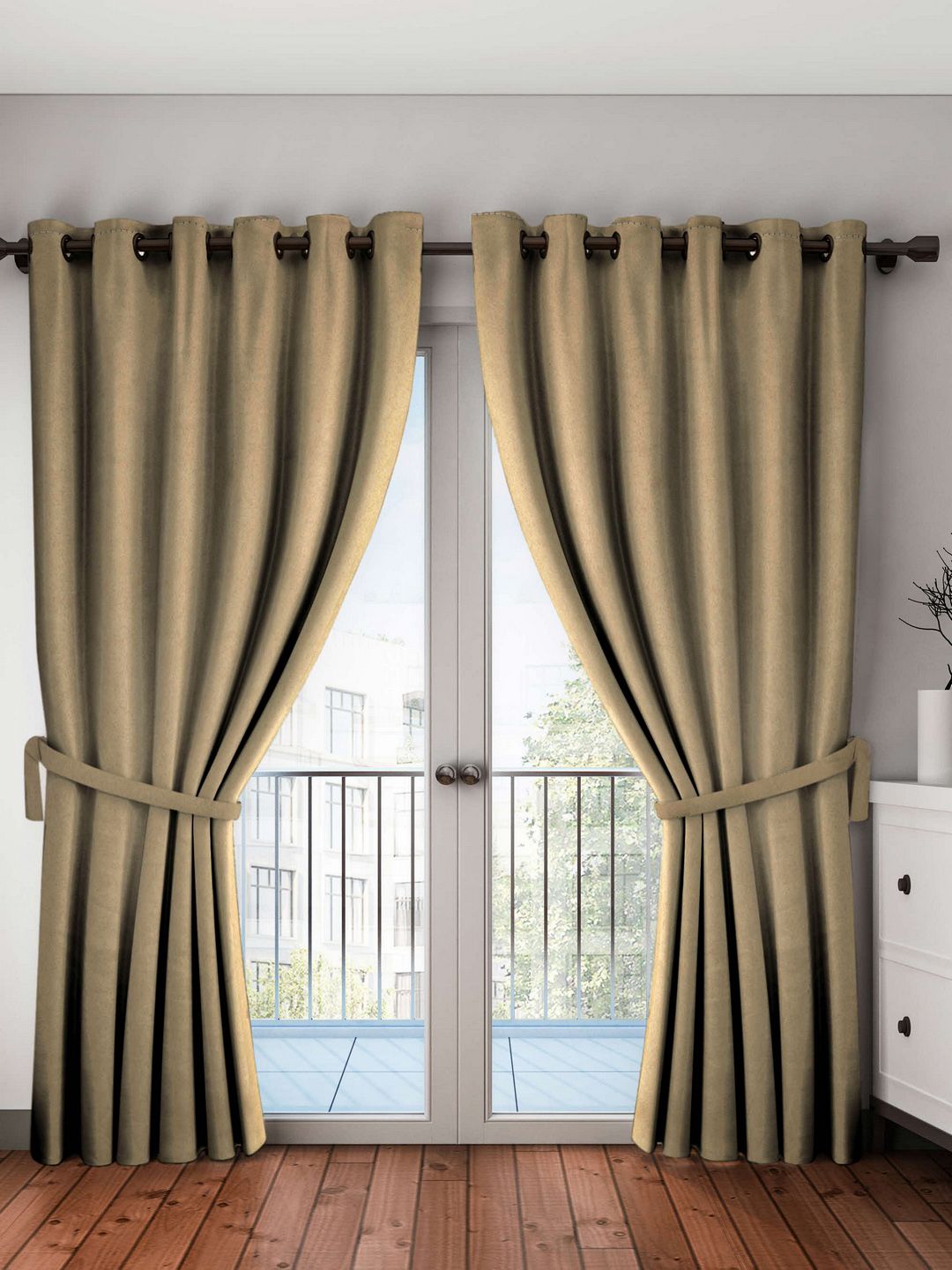 Home Sizzler Khaki Black Out Long Door Curtains Price in India