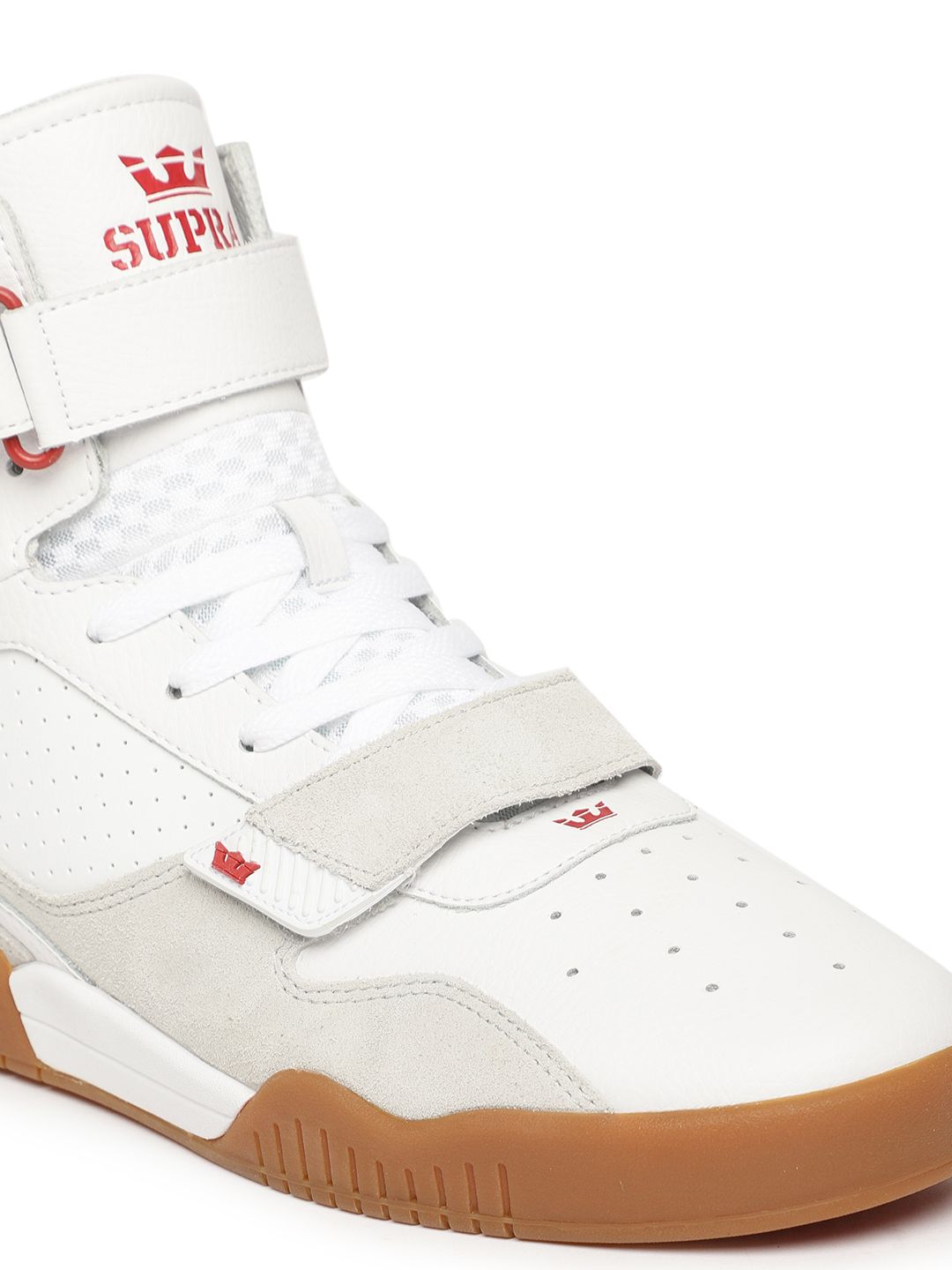 Buy Supra Men White BREAKER Mid-Top Leather Sneakers - Casual