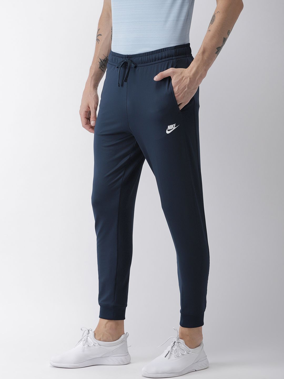 Nike Men Navy Blue Solid Standard Fit AS M NSW CE PK Joggers