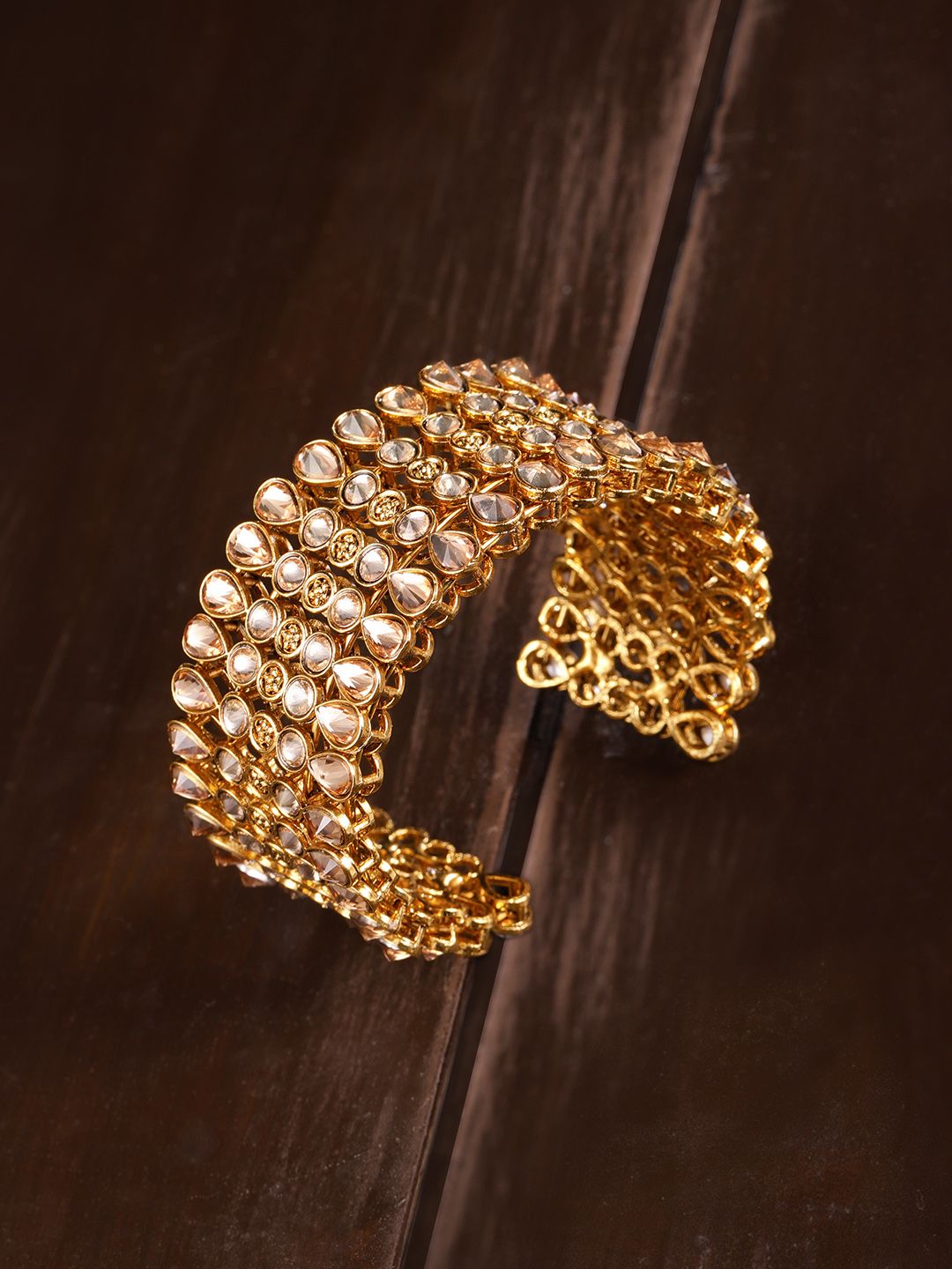 Zaveri Pearls Gold-Toned Cuff Bracelet Price in India