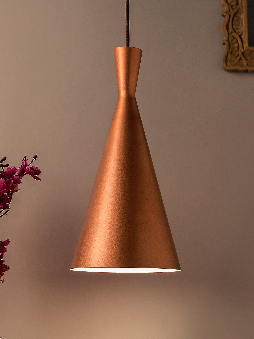 Homesake Copper-Toned Solid Handcrafted Hanging Light Price in India