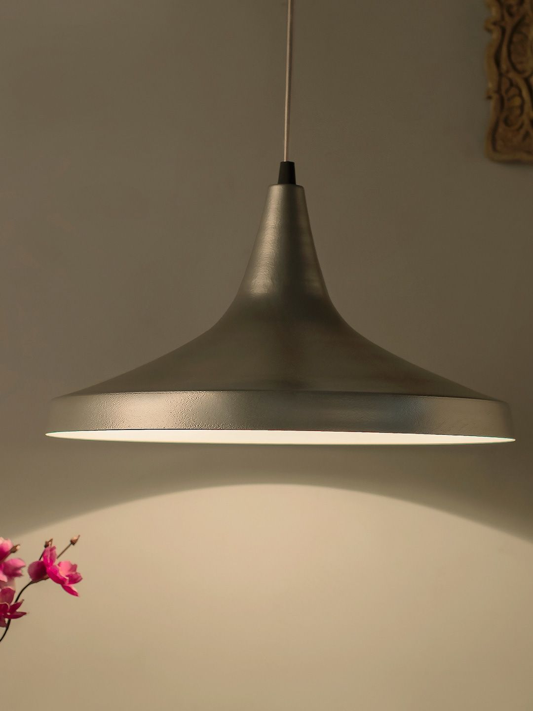 Homesake Silver-Toned Solid Handcrafted Hanging Light Price in India
