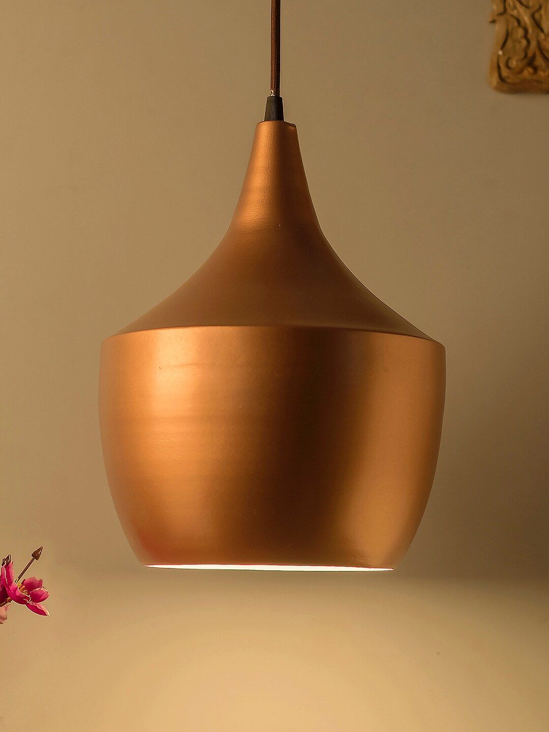Homesake Copper-Toned Solid Handcrafted Hanging Light Price in India