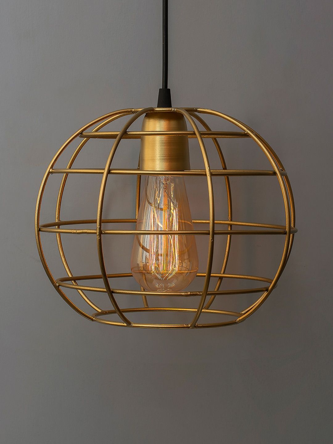 Homesake Gold-Toned Solid Filament Classic Sphere Hanging Light Price in India