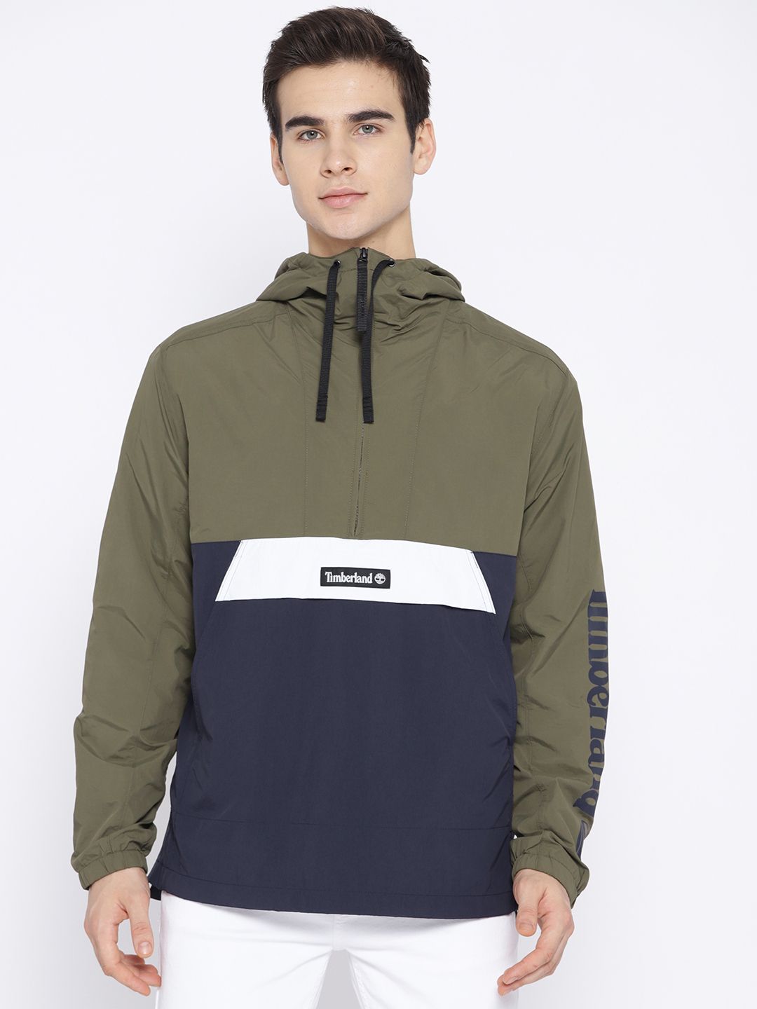 Buy Timberland Men Olive Green & Navy Blue Colourblocked SLS