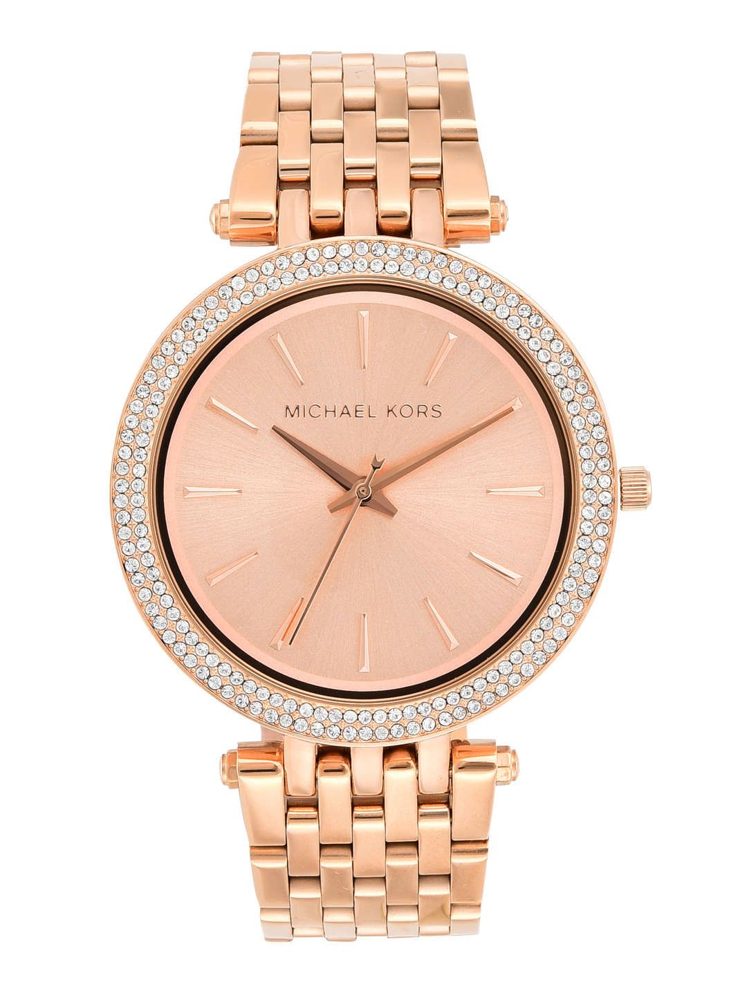 Michael Kors Women Rose Gold-Toned Embellished Analogue Watch MK3192 Price in India