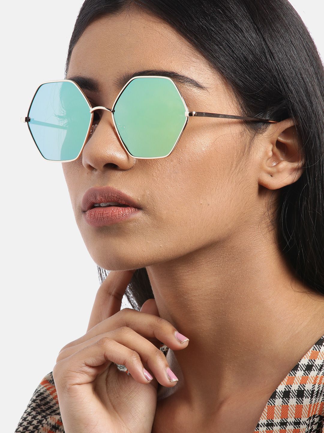 DressBerry Women Mirrored Hexagon Sunglasses MFB-PN-PS-T10179 Price in India