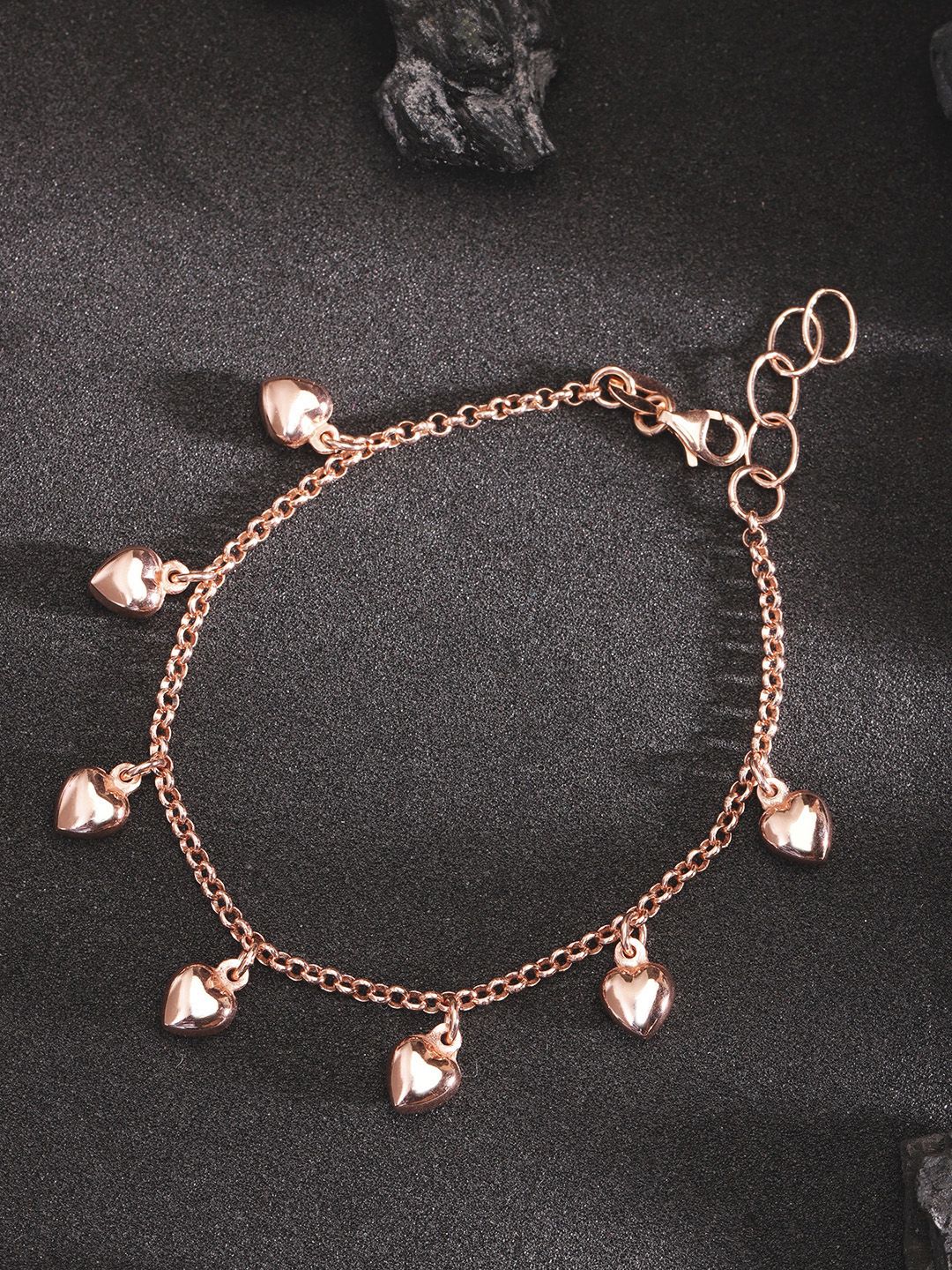Carlton London Rose Gold-Plated Charm Bracelet Price in India